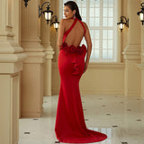 Plataz Cocktail Halter Backless Sheath Fishtail Evening Dress Women ¨C Small HZ1007