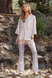 Plataz & Dani Solid Sparkling Shimmer Pocket Button Front Shirt DJPT