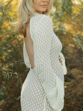 Plataz White Cut Out Flare Sleeve Backless Baby Shower Maternity Maxi Dress Maternity