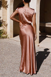 Plataz Formal Solid V Neck Evening Dress HZ1007