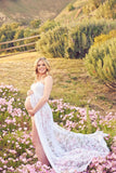 Plataz Women's Lace Pregnant Woman Drags-And-Eared Tset Dress Photoless Sleeveless Dress 8862 Maternity