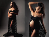 Plataz Women's Lace Pregnant Woman Drags-And-Eared Tset Dress Photoless Sleeveless Dress 8862 Maternity