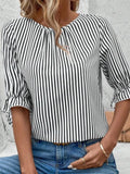 Plataz Round Neck Half Sleeve Casual Blouse DJPT