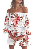 Plataz Size Floral Off-Shoulder Flounce Sleeve Mini Dress Plus Size DJPT