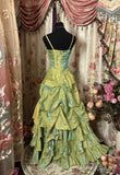 Plataz Ball Gown Straps Satin Sage Green Long Party Dress Prom Dresses SD1506 HZ0628