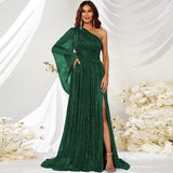 Plataz Shoulder Evening Dress Cocktail Slant Shoulder Elegant Dress Dinner Dress HZ1007