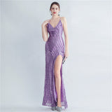 Plataz Density Sequ Binding Waist Shaping Side Slit High End Evening HZ1007