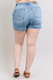 Plataz Blue Plus Size High Rise Denim Shorts DJPT