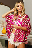 Plataz Zebra Dolman Silky Satin Shirt Top DJPT