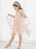 Plataz Sleeveless Floral Embroidered Tulle Toddler Flower Girl HZ1007