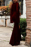Plataz Formal Solid Lace Zipper V Neck Evening Dress HZ1007