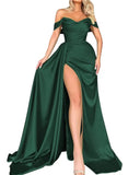 Plataz High Slit Sexy Host Off Shoulder Slimming Party Evening HZ1007