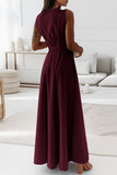 Plataz Elegant Solid With Belt V Neck Evening Dress HZ1007