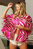 Plataz Zebra Dolman Silky Satin Shirt Top DJPT