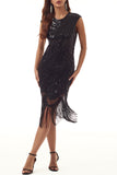 Plataz Formal Solid Tassel Beading O Neck Evening Dress HZ1007