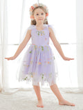 Plataz Sleeveless Floral Embroidered Tulle Toddler Flower Girl HZ1007