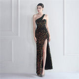 Plataz Bottom Sequin One Shoulder Fishtail Evening HZ1007