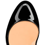 Plataz Women's Large-Size High-Heeled Waterproof Table Round Head Patent Leather Single Shoe High Quality Shoes