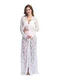 Plataz Pregnant Woman Shoots Photo Lace Dress Pregnant Woman Before Opening Lace Drag Dress 8849 Maternity