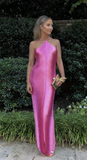 Plataz Halter Mermaid Long Prom Dress Formal Evening Gown HZ1007