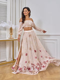 Plataz Two Piece Boho Flower Printing Off Shoulder Chiffon Crop Bandeau Photoshoot Maternity Maxi Dress Maternity