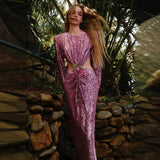 Plataz Sequin Waist Cutout Prom HZ1007