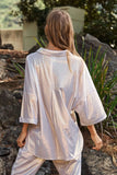 Plataz & Dani Solid Sparkling Shimmer Pocket Button Front Shirt DJPT