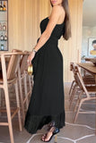 Plataz Elegant Solid Tassel Flounce Oblique Collar Evening Dress HZ1007