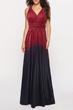 Plataz Gradual Change Bandage Contrast V Neck Evening Dress HZ1007