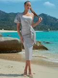 Plataz Shoulder Slim Woven Evening Dress ¨C Summer Lady Sexy Party HZ1007