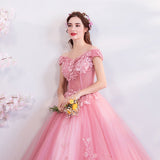 Plataz Colorful Bright 2025 New Pink Three-Dimensional Flower Bridal Wedding Dress Wedding Toasting Spring