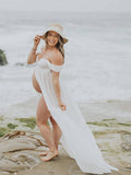 Plataz Off-shoulder Grenadine Cross Chest Maternity Dresses For Photoshoot Maxi Dress Maternity