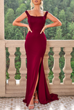 Plataz Prom Slit Square Neck Evening HZ1007