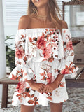 Plataz Size Floral Off-Shoulder Flounce Sleeve Mini Dress Plus Size DJPT