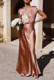 Plataz Formal Solid V Neck Evening Dress HZ1007