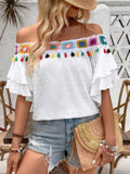 Plataz Dot Off-Shoulder Blouse DJPT