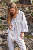 Plataz & Dani Solid Sparkling Shimmer Pocket Button Front Shirt DJPT