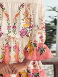 Plataz Size Floral Off-Shoulder Flounce Sleeve Mini Dress Plus Size DJPT