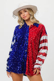 Plataz American Flag Sequin Snap Down Shirt DJPT