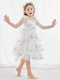 Plataz Sleeveless Floral Embroidered Tulle Toddler Flower Girl HZ1007