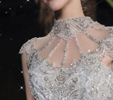 Plataz Mermaid Strapless Neckline Sequin White Tulle Wedding Dresses SD1753 HZ0628