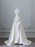 Plataz Mermaid Strapless Long Wedding Dresses With Short Sleeves Brides Dress S3817 HZ0628