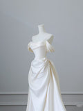 Plataz Mermaid Strapless Long Wedding Dresses With Short Sleeves Brides Dress S3817 HZ0628