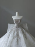 Plataz Ball Gown Strapless Sequin Long Wedding Dresses Brides Dress S3858 HZ0628