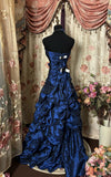 Plataz Style Ball Gown Sweetheart Prom Dresses Long Evening Gown Navy Blue Formal Party Dress HZ0628