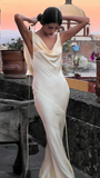 Plataz Backless Satin Sheath Prom Dress Long Evening Dress HZ1007