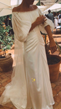 Plataz White Wedding Dress,Off The Shoulder Wedding Dress HZ1007