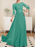 Plataz Scoop Floor-Length Lace Chiffon Mother of the Bride Dress With HZ1007