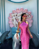 Plataz Halter Mermaid Long Prom Dress Formal Evening Gown HZ1007