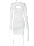 Plataz Solid Color Cut Out Drawstring Backless Cape Fashion Two Pieces Going Out Maternity Baby Shower Mini Dress Maternity